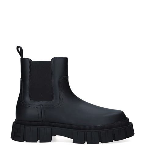 fendi force black leather chelsea boots|fendi wedge boots.